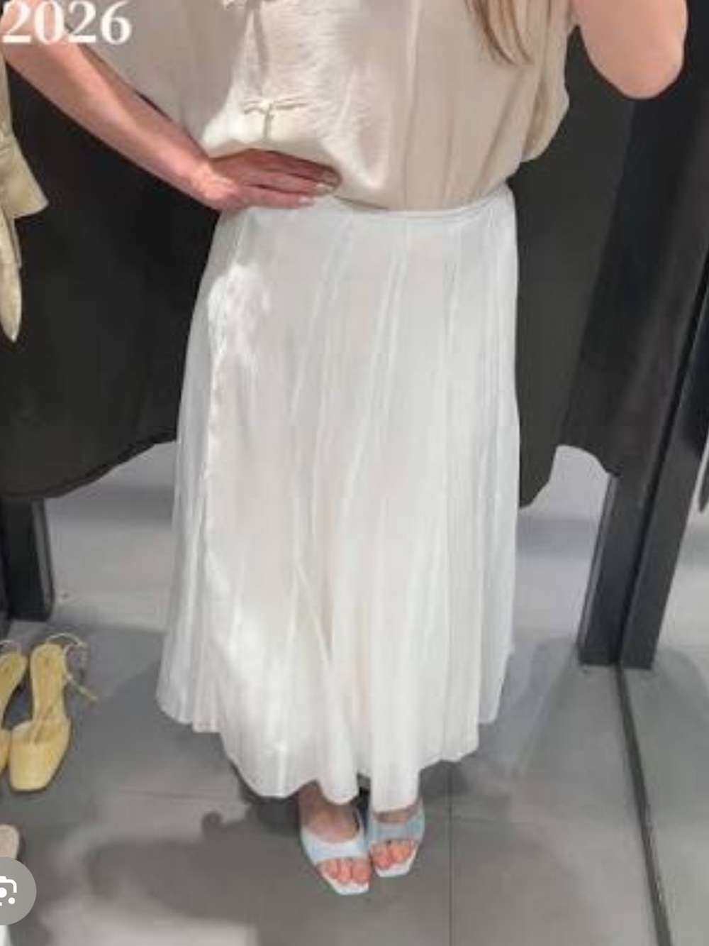 Zara White Pleated Maxi Skirt - Picture 3 of 9
